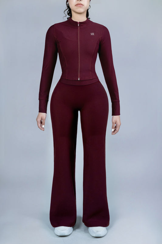 Set ShapePRO Sherlyn Wide-Leg Burgundy