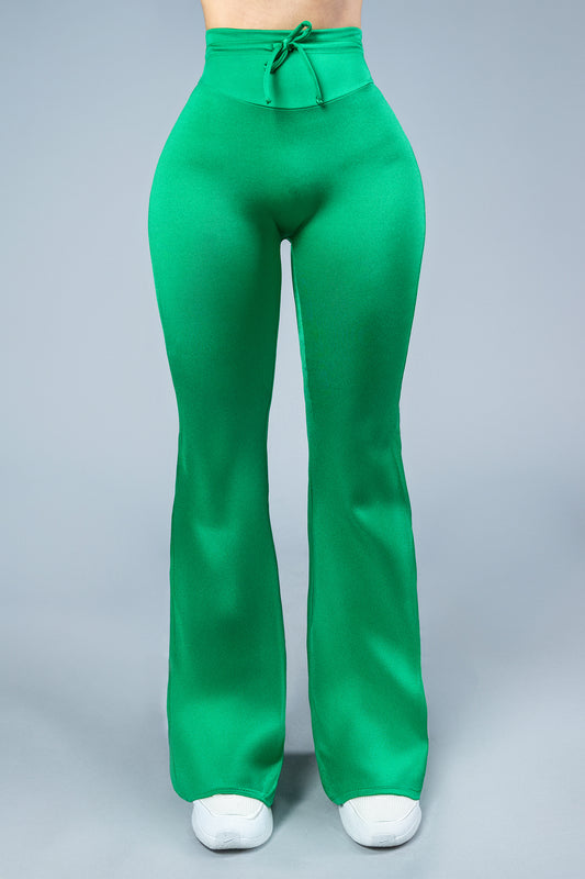 Yoga Leggins ShapePRO Denisse Flared Satin Green